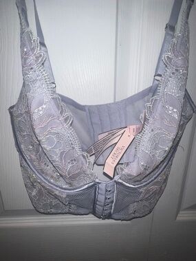 Victoria's Secret Pale Lavender Lace Longline Underwire Bra